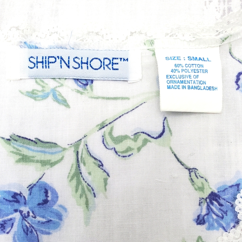 Ship'n Shore Vtg Sleeveless Ruffle Traditional Nightgown & Robe Set Sz Sm - Picture 15 of 16